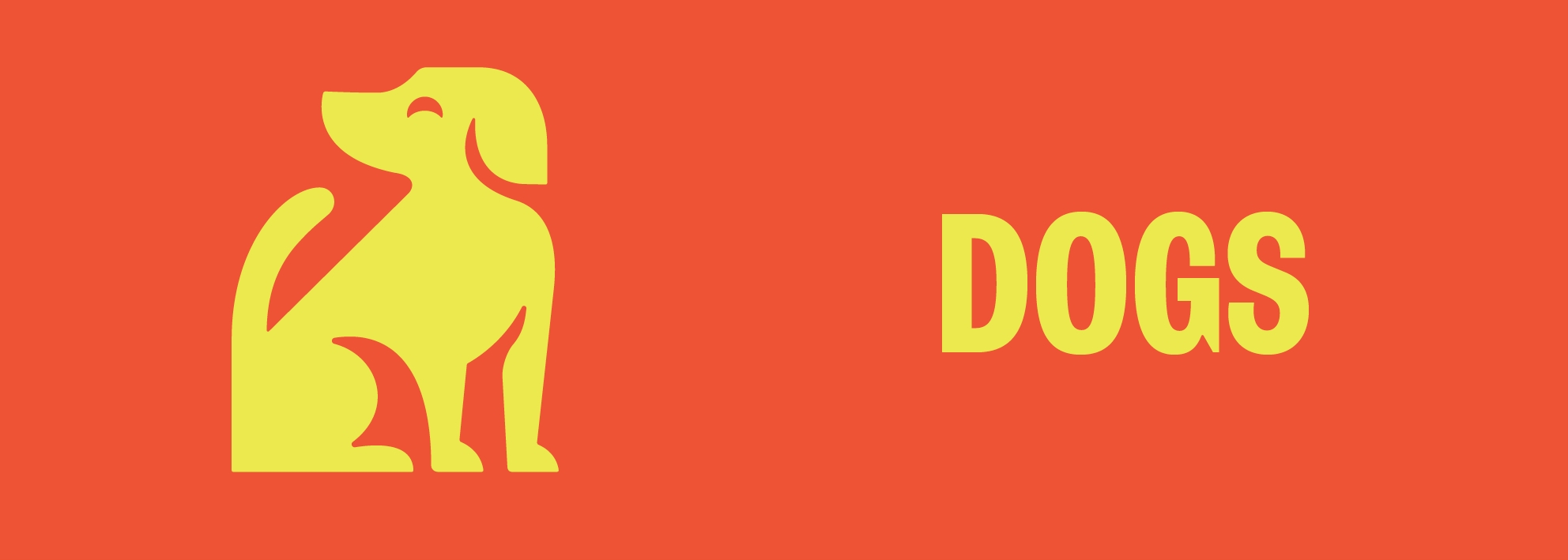 Yellow dog icon on red background